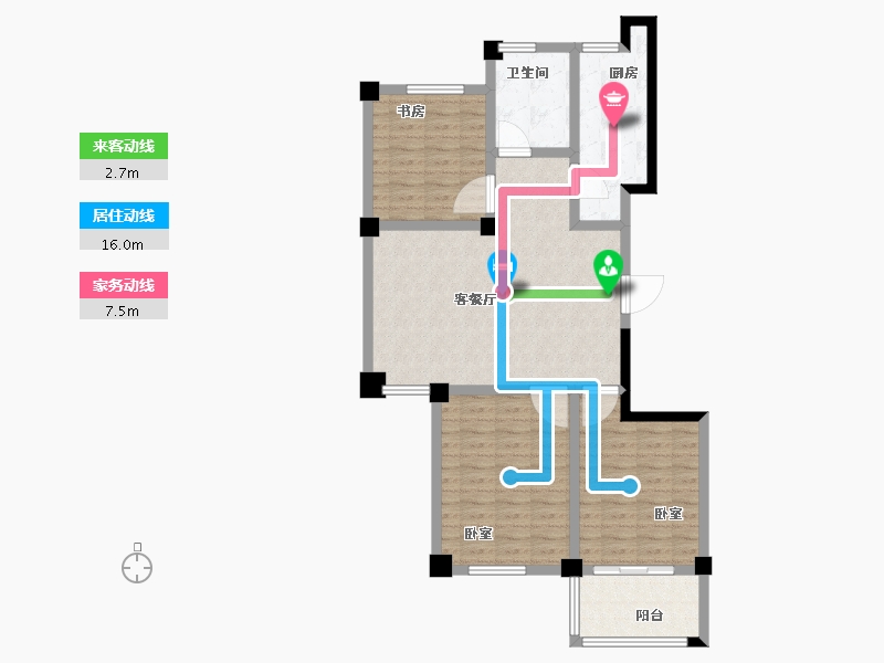 浙江省-宁波市-翰香景庭南苑-94.00-户型库-动静线