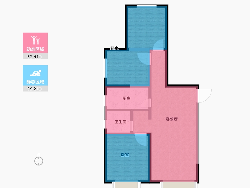 新疆维吾尔自治区-乌鲁木齐市-红星天御-82.00-户型库-动静分区