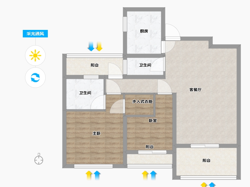 江西省-景德镇市-鹭金·昌江府-85.01-户型库-采光通风