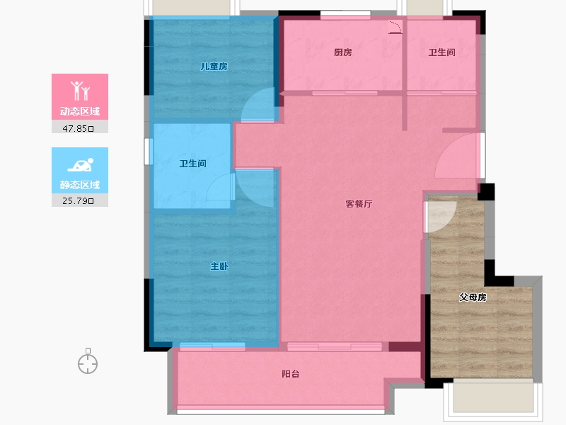 福建省-三明市-建宁碧桂园-75.80-户型库-动静分区