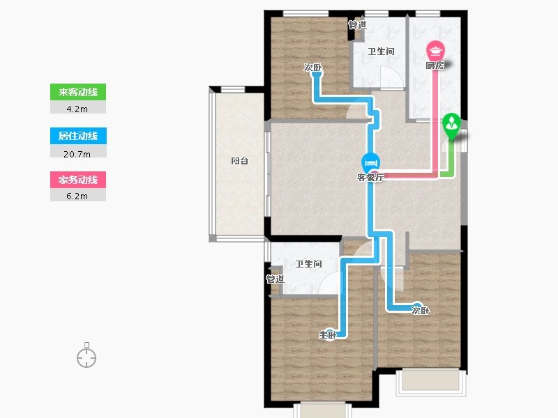 江苏省-泰州市-泰州恒大华府-104.00-户型库-动静线