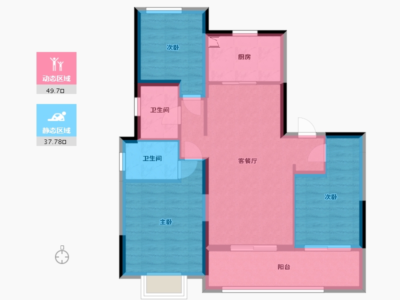 江苏省-南通市-紫宸府-77.79-户型库-动静分区