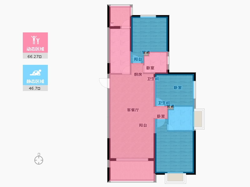 安徽省-淮南市-淮南恒大御府-101.97-户型库-动静分区