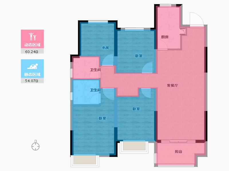 安徽省-合肥市-高速蜀西湖畔-102.10-户型库-动静分区