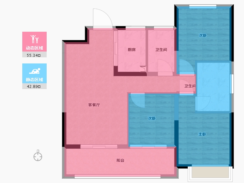 福建省-厦门市-保利万兆大国璟-88.53-户型库-动静分区