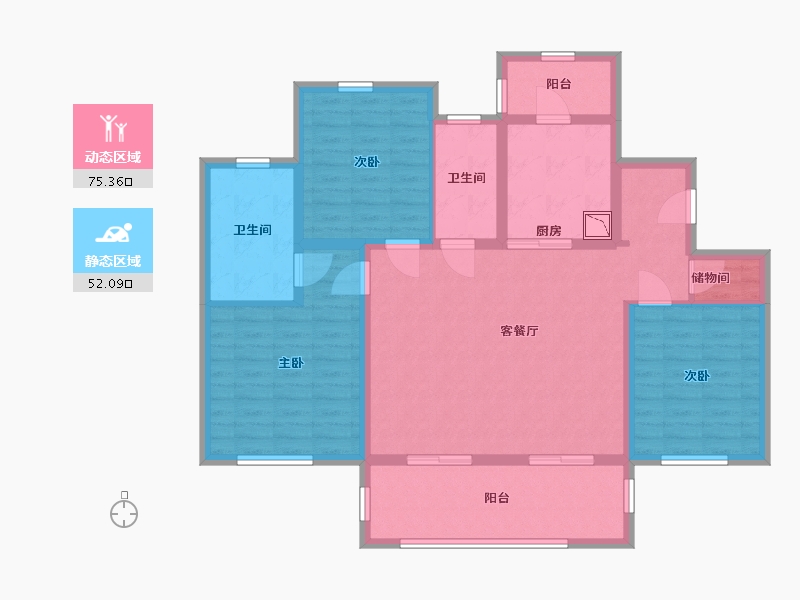 江苏省-南通市-启东龙馨家园-114.00-户型库-动静分区