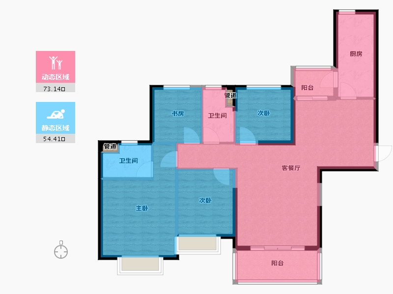 江苏省-泰州市-泰州恒大华府-116.00-户型库-动静分区