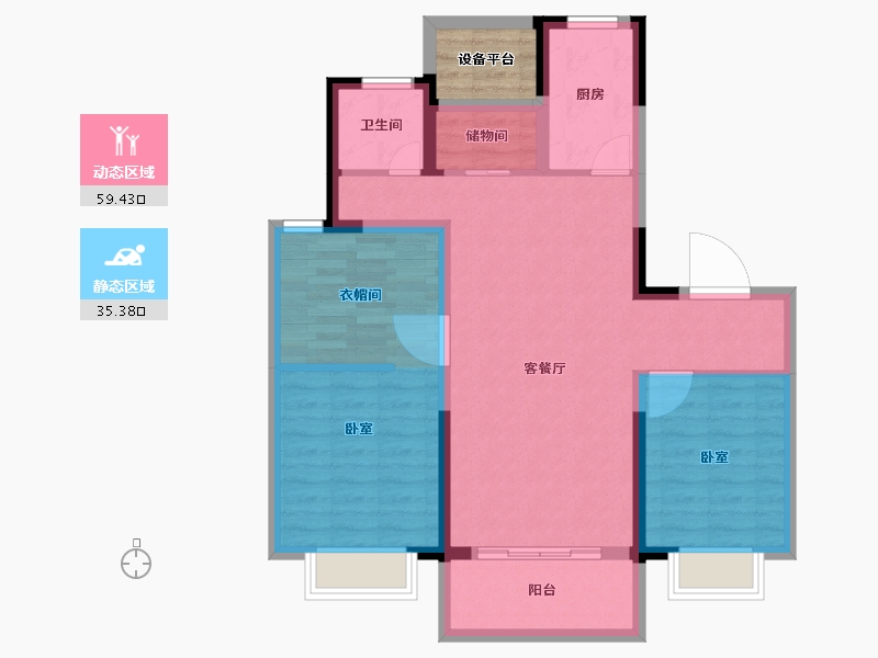 安徽省-合肥市-奥园誉峯-88.00-户型库-动静分区