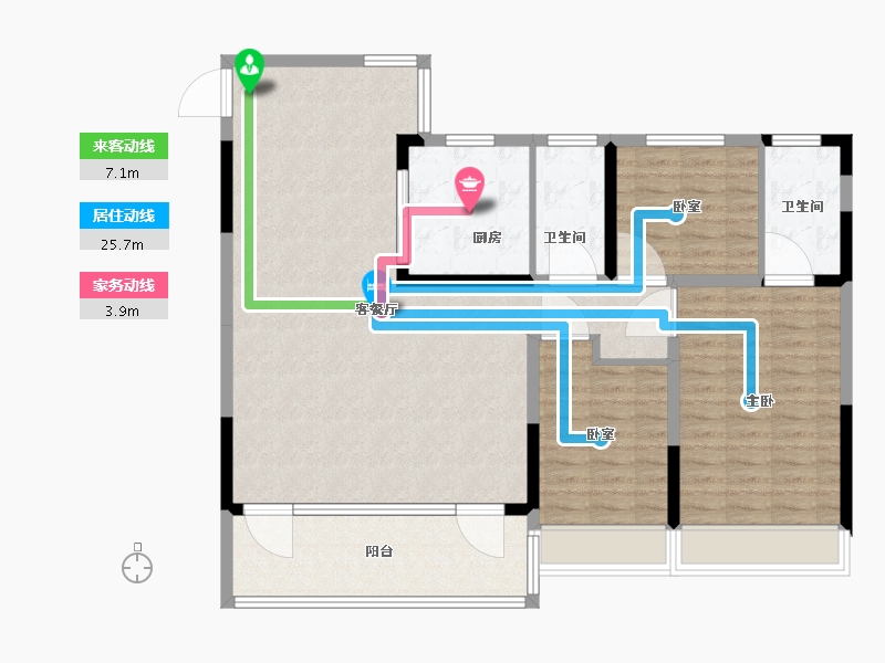 江苏省-苏州市-当代著家MOMΛ-115.01-户型库-动静线