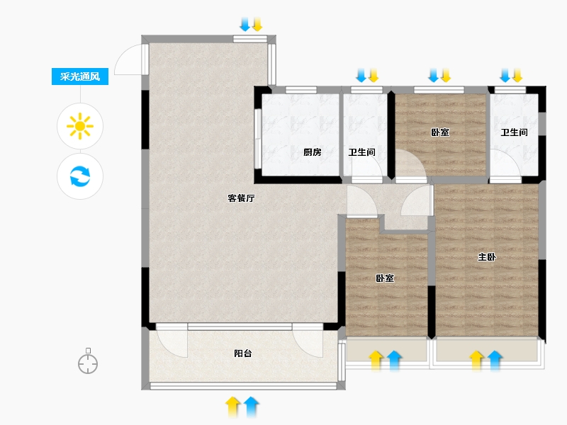 江苏省-苏州市-当代著家MOMΛ-115.01-户型库-采光通风