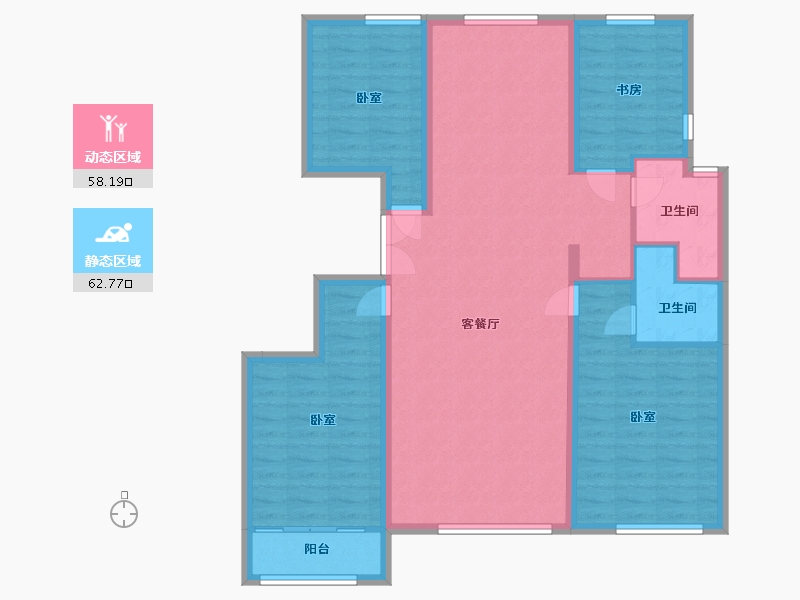 宁夏回族自治区-银川市-丰泽美居-109.13-户型库-动静分区