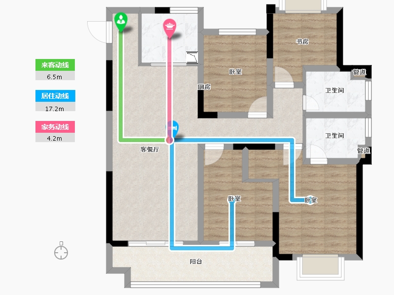 安徽省-淮南市-斌锋·江山印-98.01-户型库-动静线