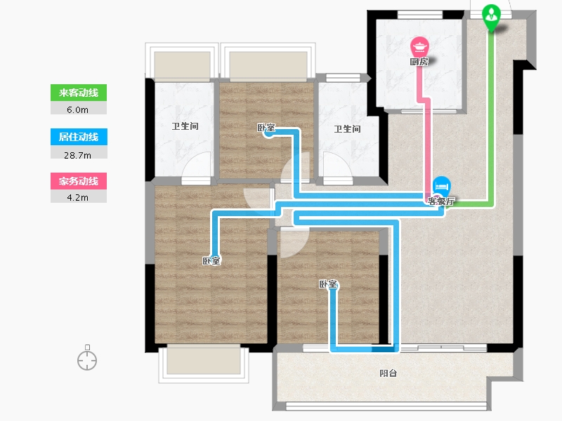 江苏省-盐城市-盐城金樾府-84.00-户型库-动静线