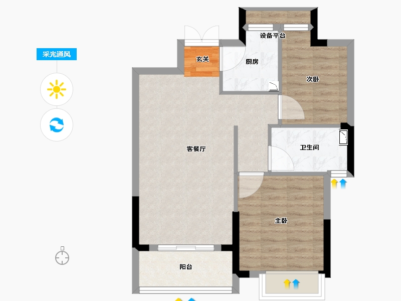 浙江省-台州市-君泰学府-62.68-户型库-采光通风