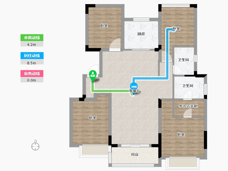 浙江省-宁波市-金地风华东方-103.00-户型库-动静线