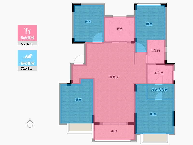 浙江省-宁波市-金地风华东方-103.00-户型库-动静分区