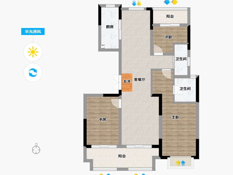 安徽省-阜阳市-金悦书院-98.00-户型库-采光通风