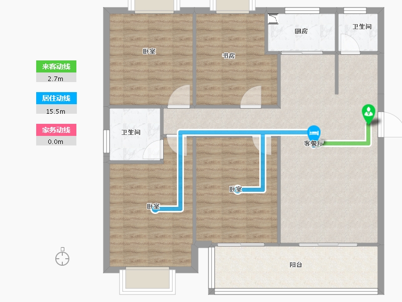 福建省-龙岩市-万星悦府-106.14-户型库-动静线