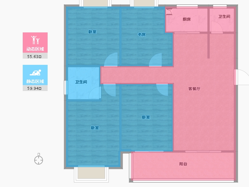 福建省-龙岩市-万星悦府-106.14-户型库-动静分区