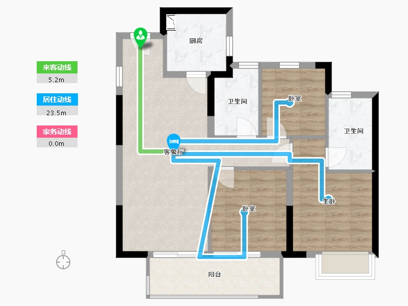 浙江省-宁波市-祥生·潮起云悦-78.00-户型库-动静线