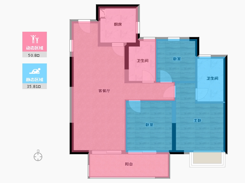 浙江省-宁波市-祥生·潮起云悦-78.00-户型库-动静分区