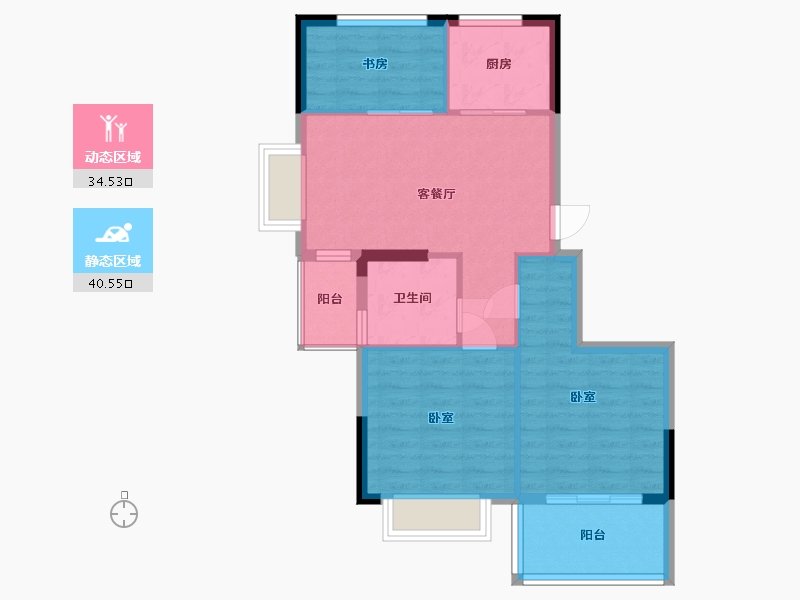 浙江省-宁波市-奉化山湖书院-67.36-户型库-动静分区