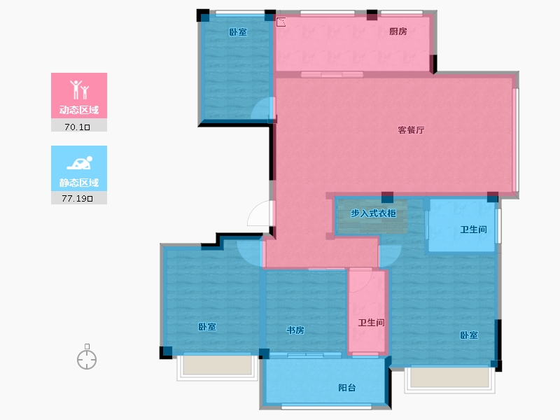 浙江省-宁波市-河姆渡国际花园二期-132.85-户型库-动静分区