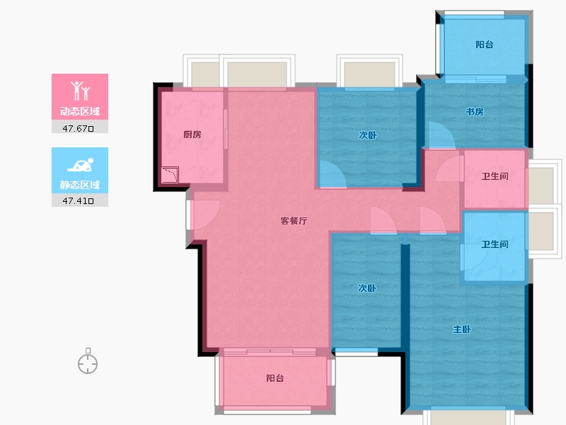 福建省-福州市-阳光城•丽景湾-85.00-户型库-动静分区