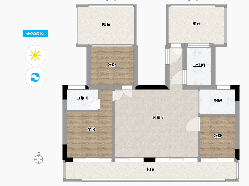 福建省-厦门市-保利万兆大国璟-78.99-户型库-采光通风