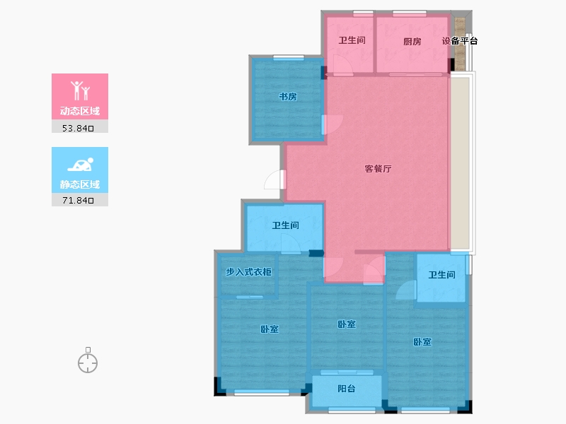 浙江省-湖州市-滨江棕榈·十里春晓-115.11-户型库-动静分区