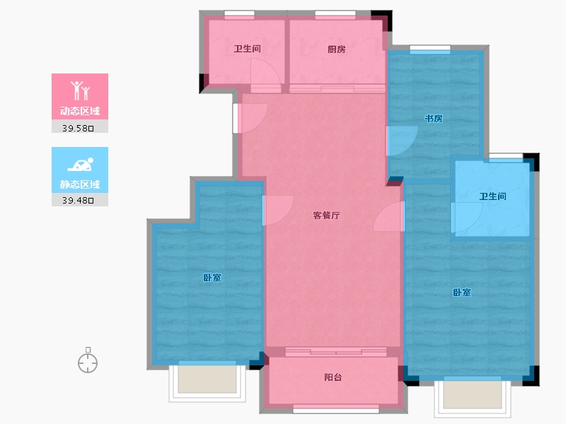 浙江省-湖州市-滨江棕榈·十里春晓-71.59-户型库-动静分区