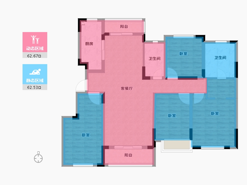 浙江省-宁波市-金地风华东方-111.00-户型库-动静分区