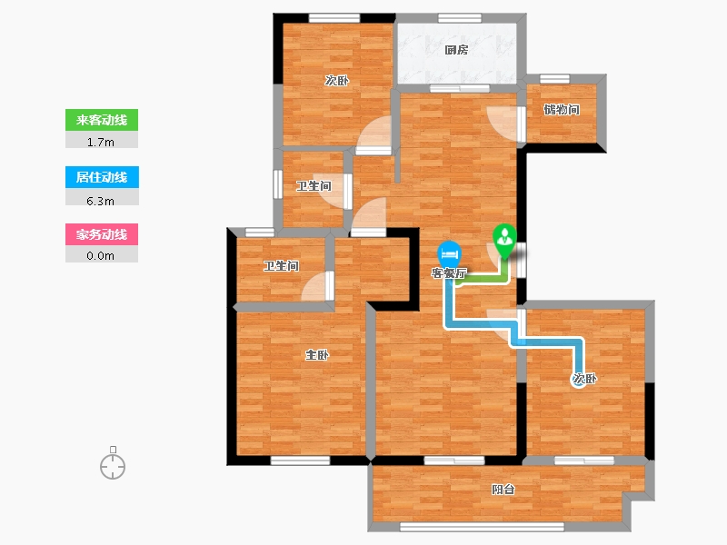 江苏省-南通市-美华公馆-107.00-户型库-动静线