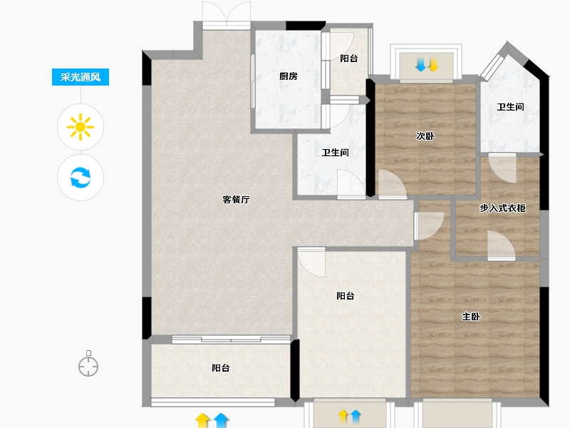 江西省-南昌市-中金中心·阅璟台-99.39-户型库-采光通风