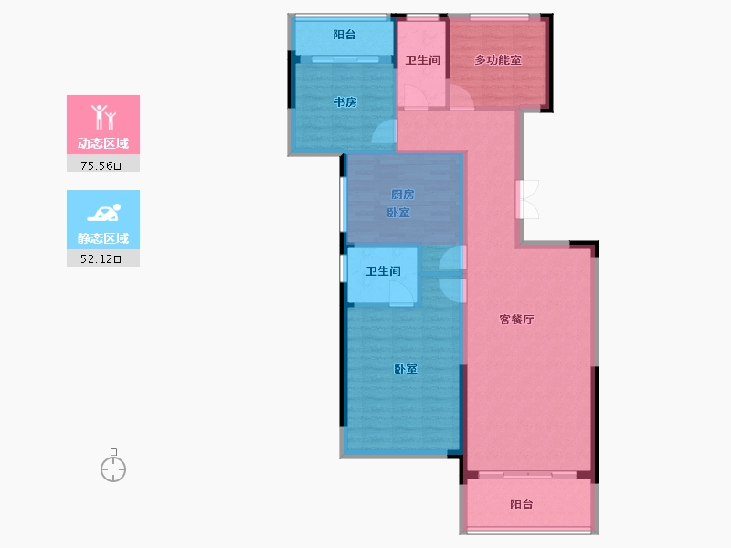 安徽省-合肥市-半岛公馆-106.00-户型库-动静分区