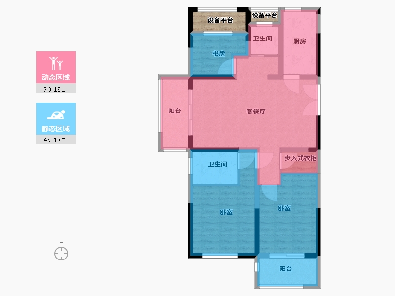 浙江省-湖州市-鸿翔中央府-88.00-户型库-动静分区