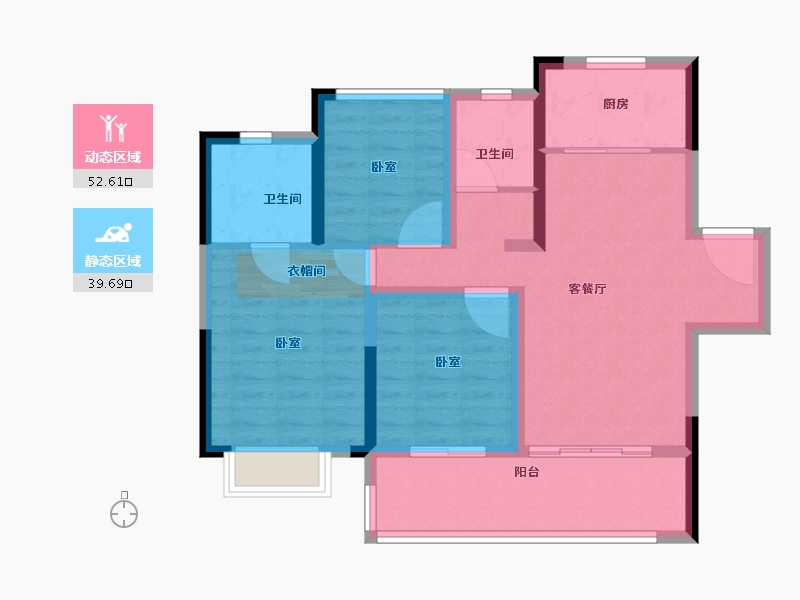 安徽省-合肥市-金地格林传奇-82.00-户型库-动静分区