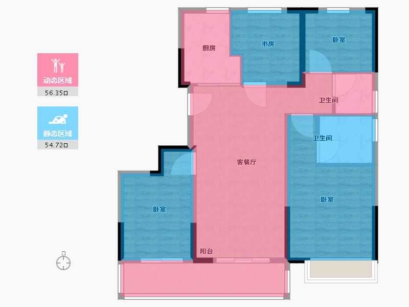 浙江省-宁波市-荣安·柳岸风荷-100.01-户型库-动静分区