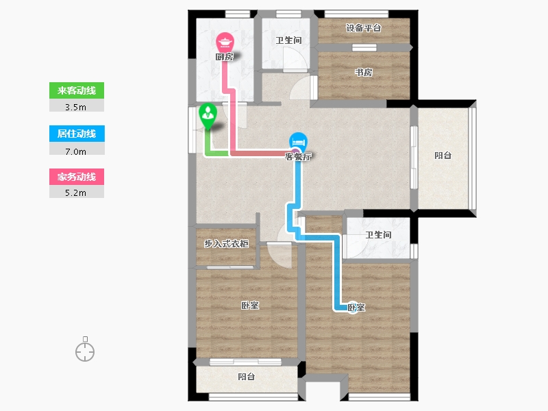 浙江省-嘉兴市-紫金华庭-82.00-户型库-动静线