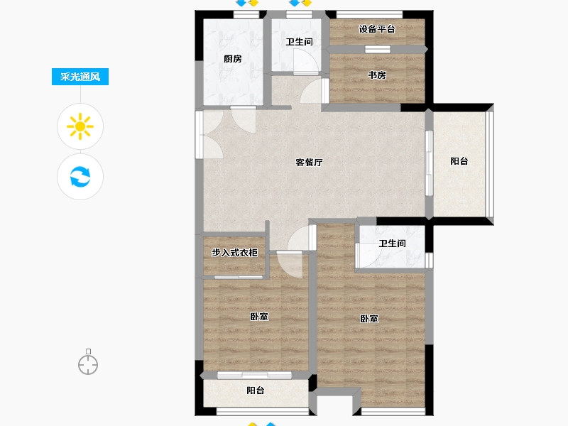 浙江省-嘉兴市-紫金华庭-82.00-户型库-采光通风