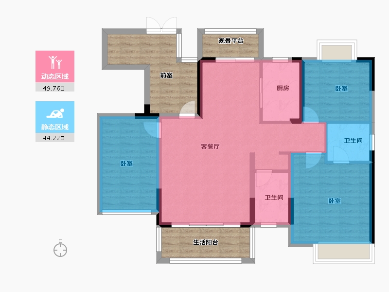 江西省-宜春市-华硕·江上明月-106.09-户型库-动静分区