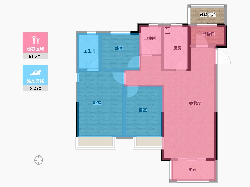 安徽省-合肥市-当代MOMΛ未来城-98.00-户型库-动静分区