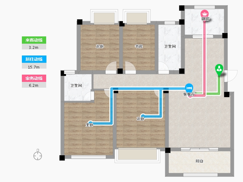 江苏省-扬州市-邗建·和瑞苑-103.21-户型库-动静线