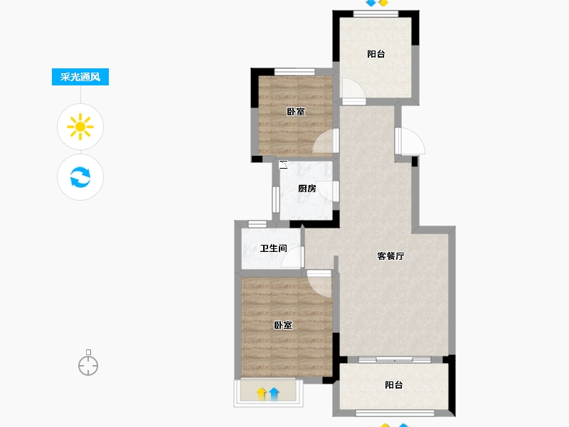 安徽省-合肥市-金大地翡翠公馆-73.00-户型库-采光通风