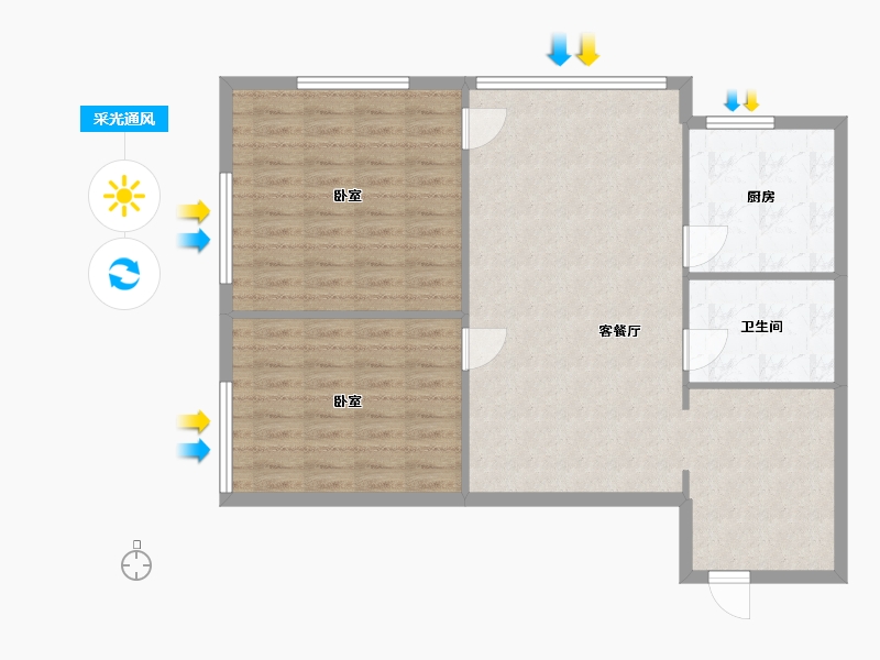 浙江省-杭州市-世茂天玑-87.65-户型库-采光通风