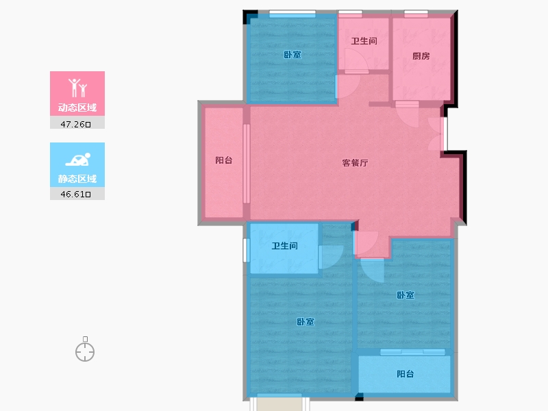 浙江省-湖州市-美颂现代城-84.58-户型库-动静分区