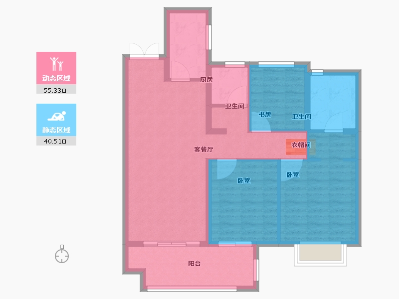 安徽省-合肥市-通和天誉-86.00-户型库-动静分区