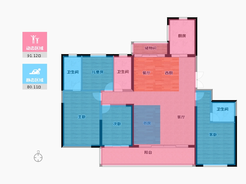 江西省-宜春市-东投·铂瑞-147.55-户型库-动静分区