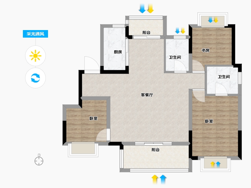 江西省-南昌市-安义中梁首府锦园-94.00-户型库-采光通风