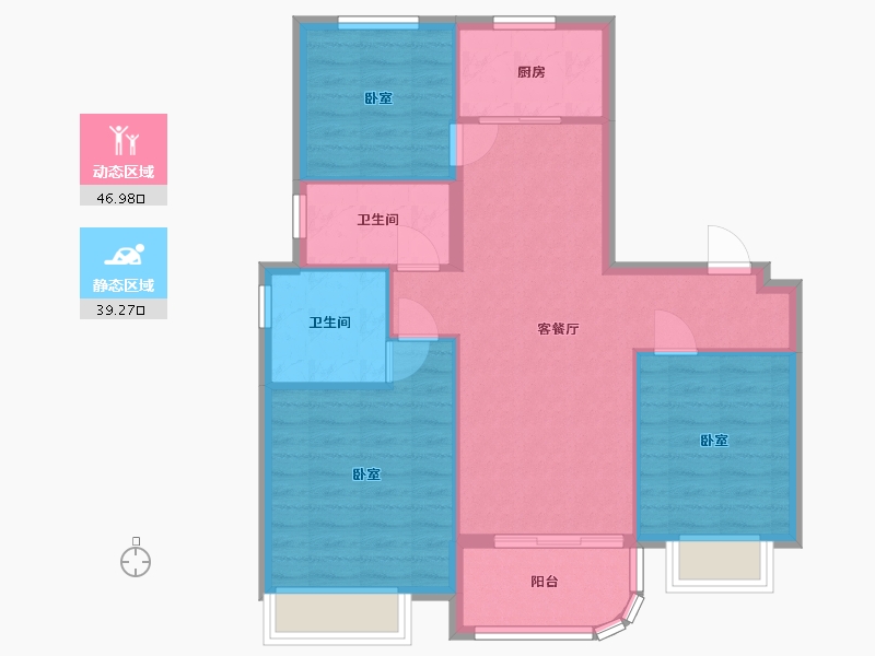 浙江省-宁波市-美的合景·美云合府-78.11-户型库-动静分区